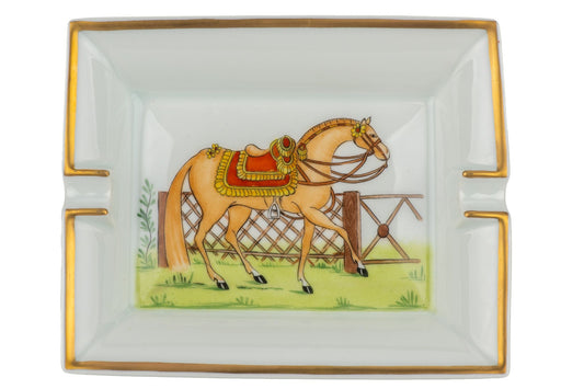 Hermes Red Saddle Horse Ashtray