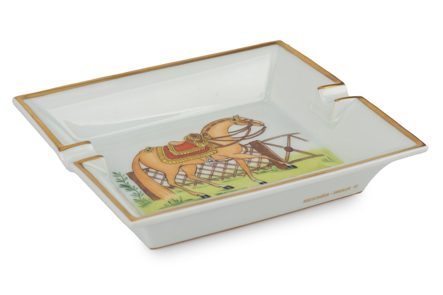 Hermes Red Saddle Horse Ashtray