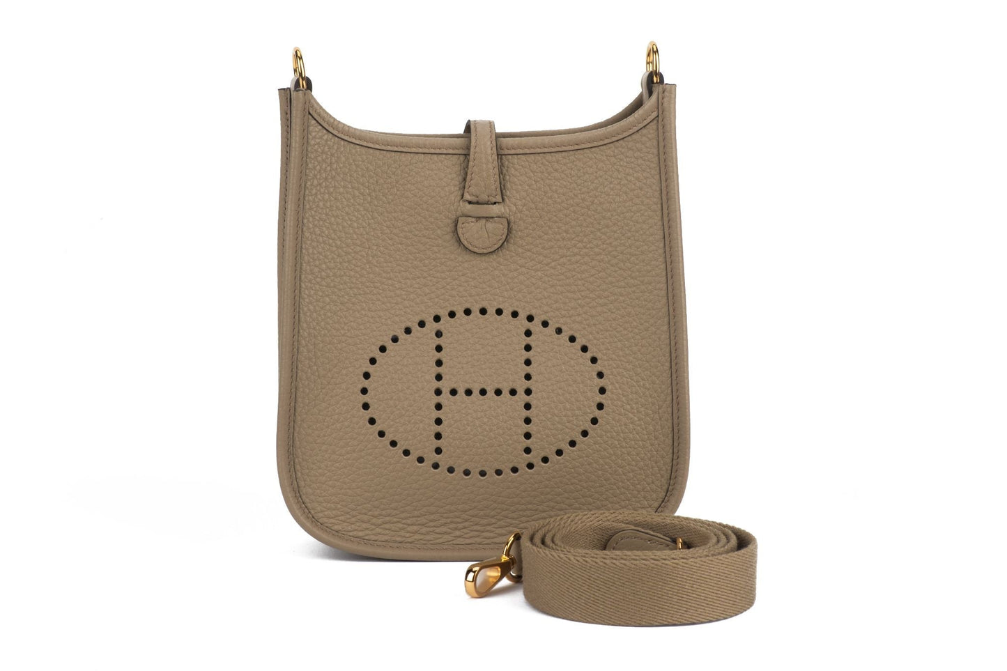 Hermes New Sage Mini Evelyne Gold