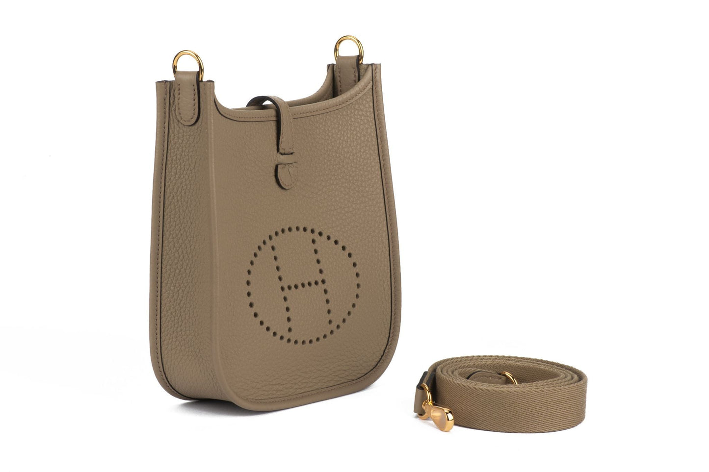 Hermes New Sage Mini Evelyne Gold