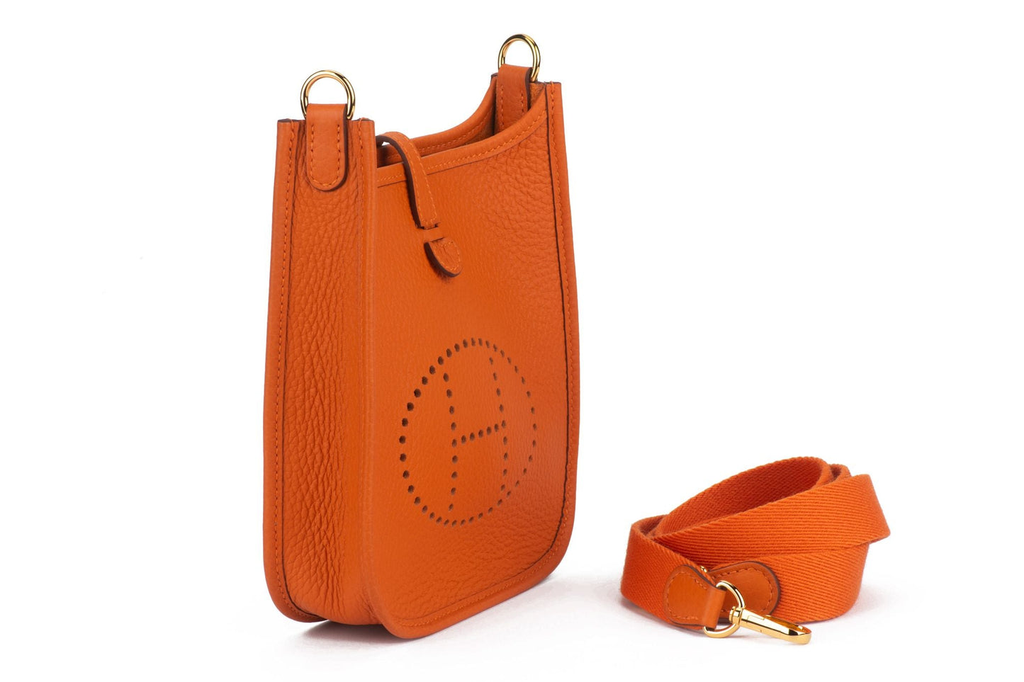 Hermes New Orange Mini Evelyne Gold