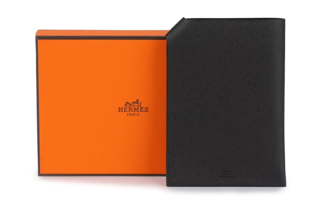 Hermes New Black Epsom Passport Cover