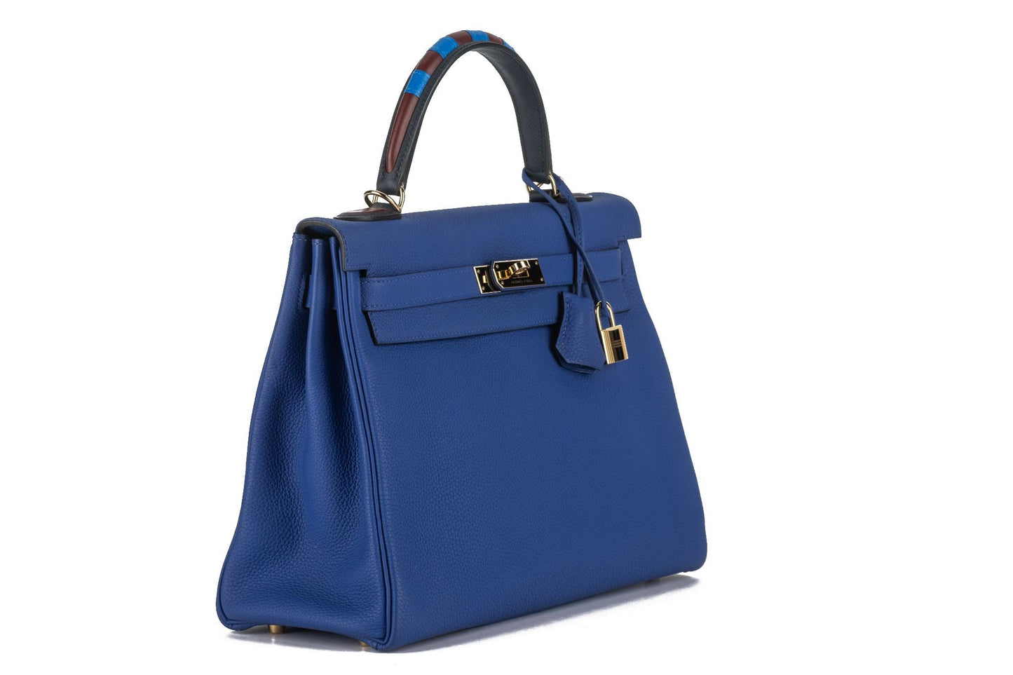 Hermes Kelly 32 Au Trot Electric Blue