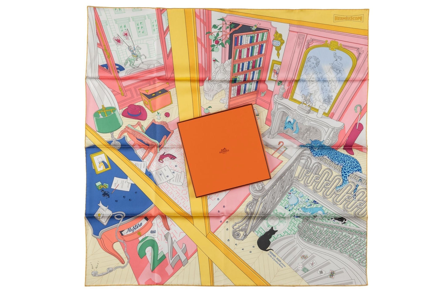 Hermes New âœMystère au 24âœ Silk Scarf