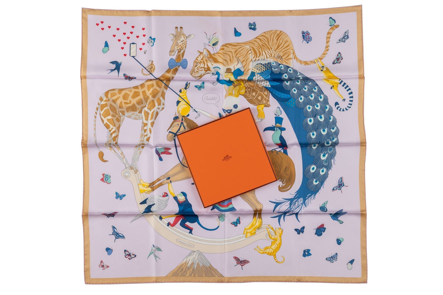 Hermes New  Beige "Story" Scarf