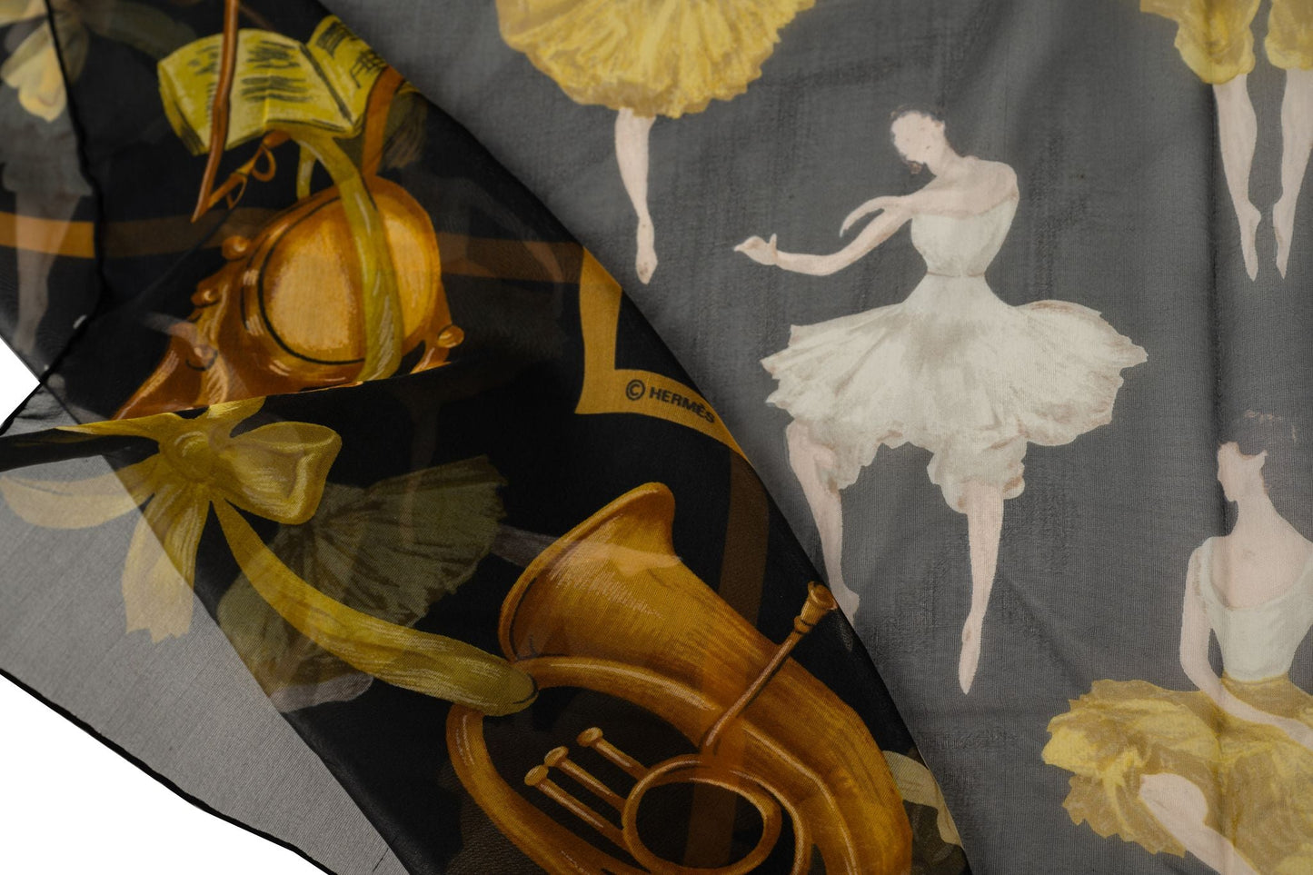 Hermes "La Danse" Silk Chiffon Scarf