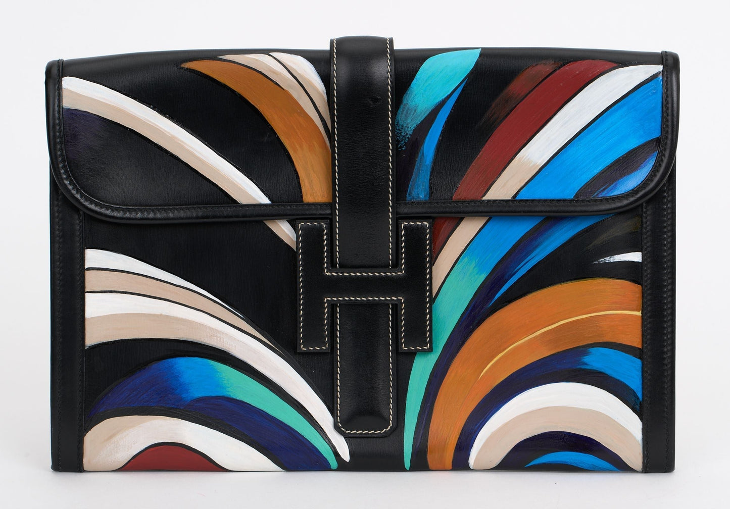 Hermes Hand Painted Jige Elan Clutch