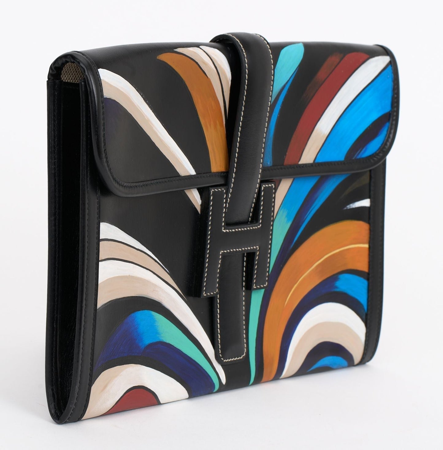 Hermes Hand Painted Jige Elan Clutch