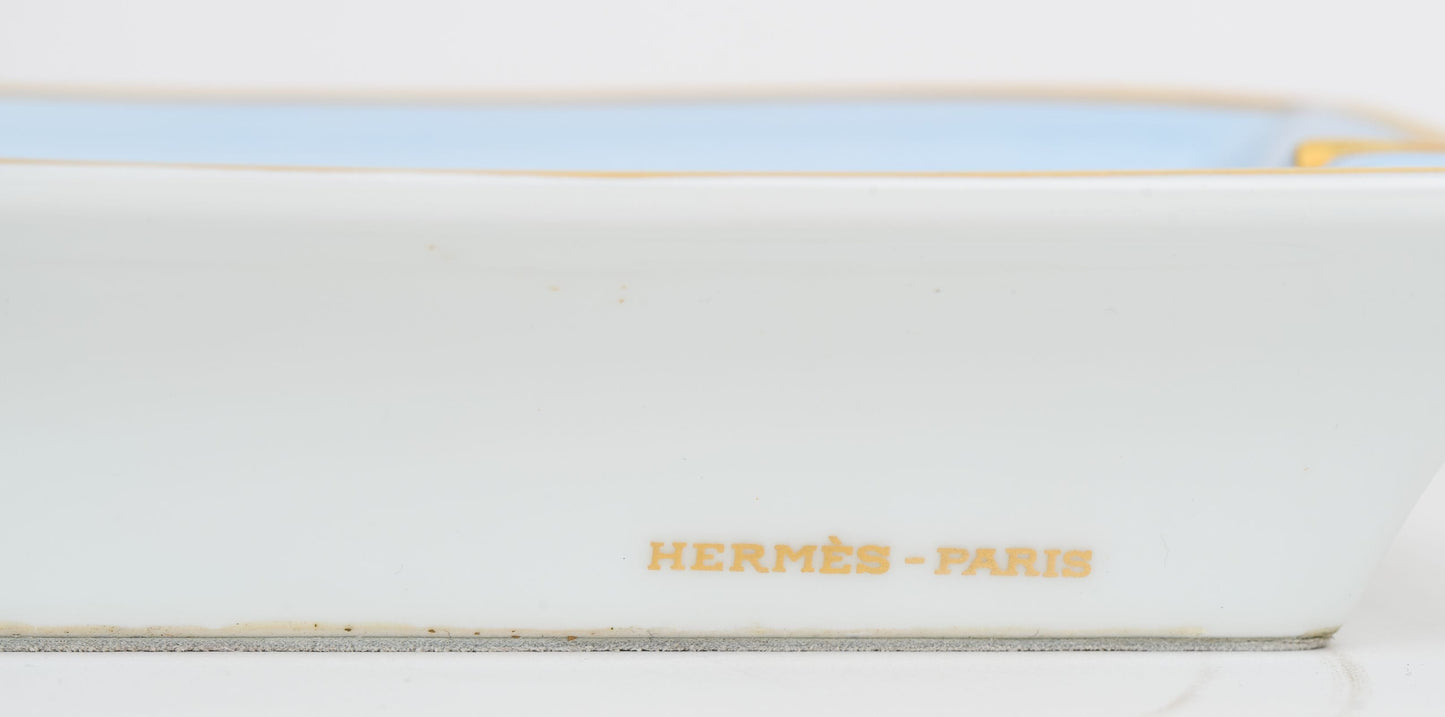 Hermes Bird Porcelain Blue Ashtray