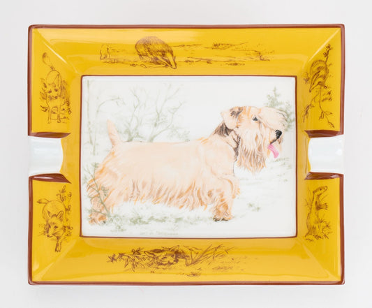 Hermes Sealyham Terrier PorcelainAshtray