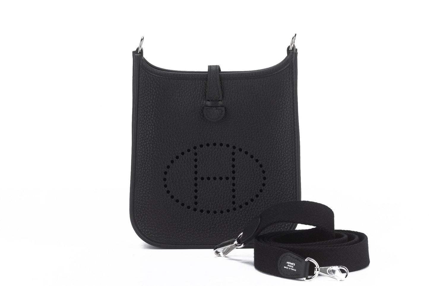 Hermes New Black Mini Evelyne Clemence