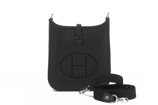 Hermes New Black Mini Evelyne Clemence