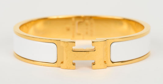 Hermes Thin Clic Clac H Enamel Bracelet