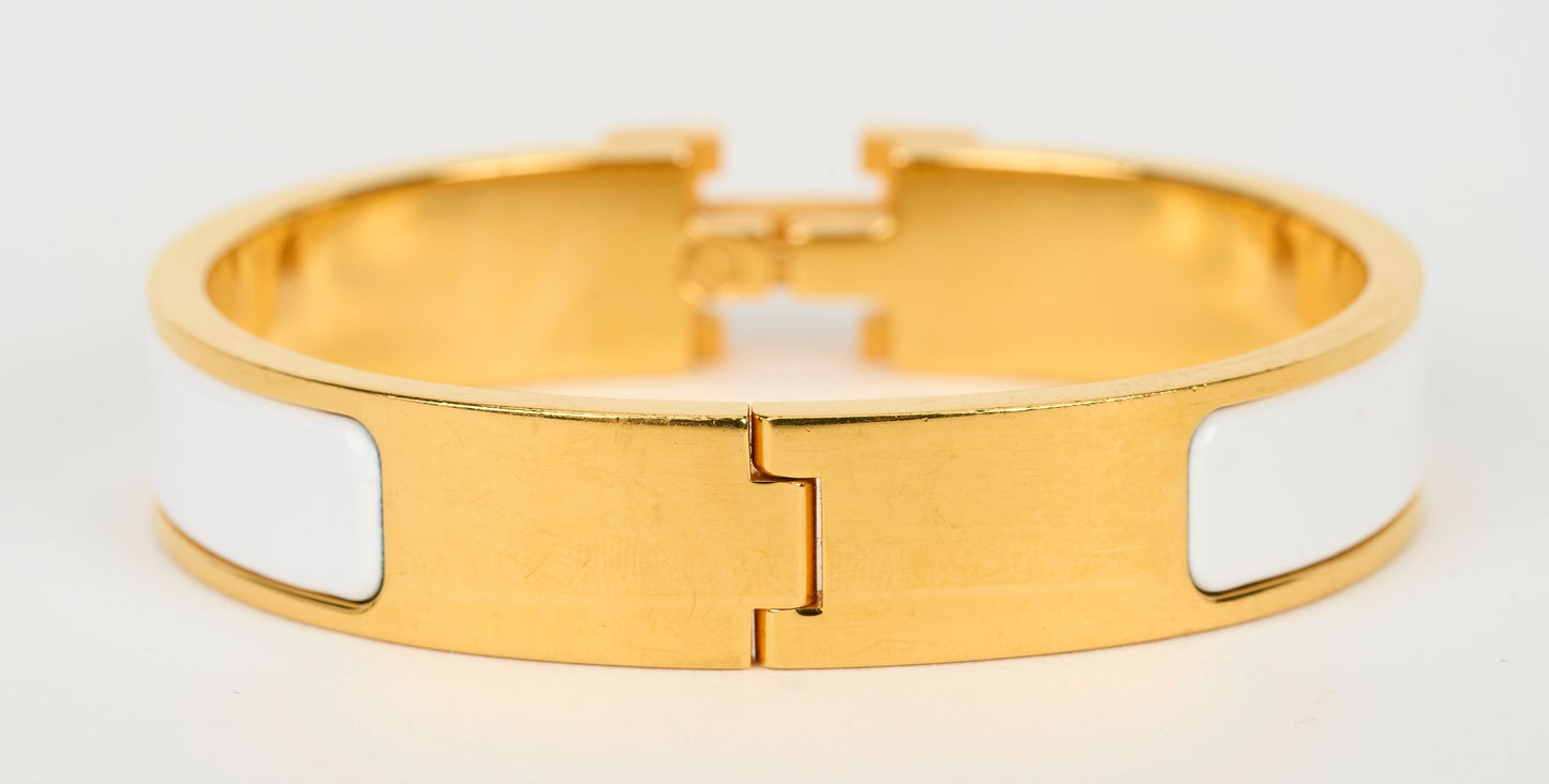 Hermes Thin Clic Clac H Enamel Bracelet