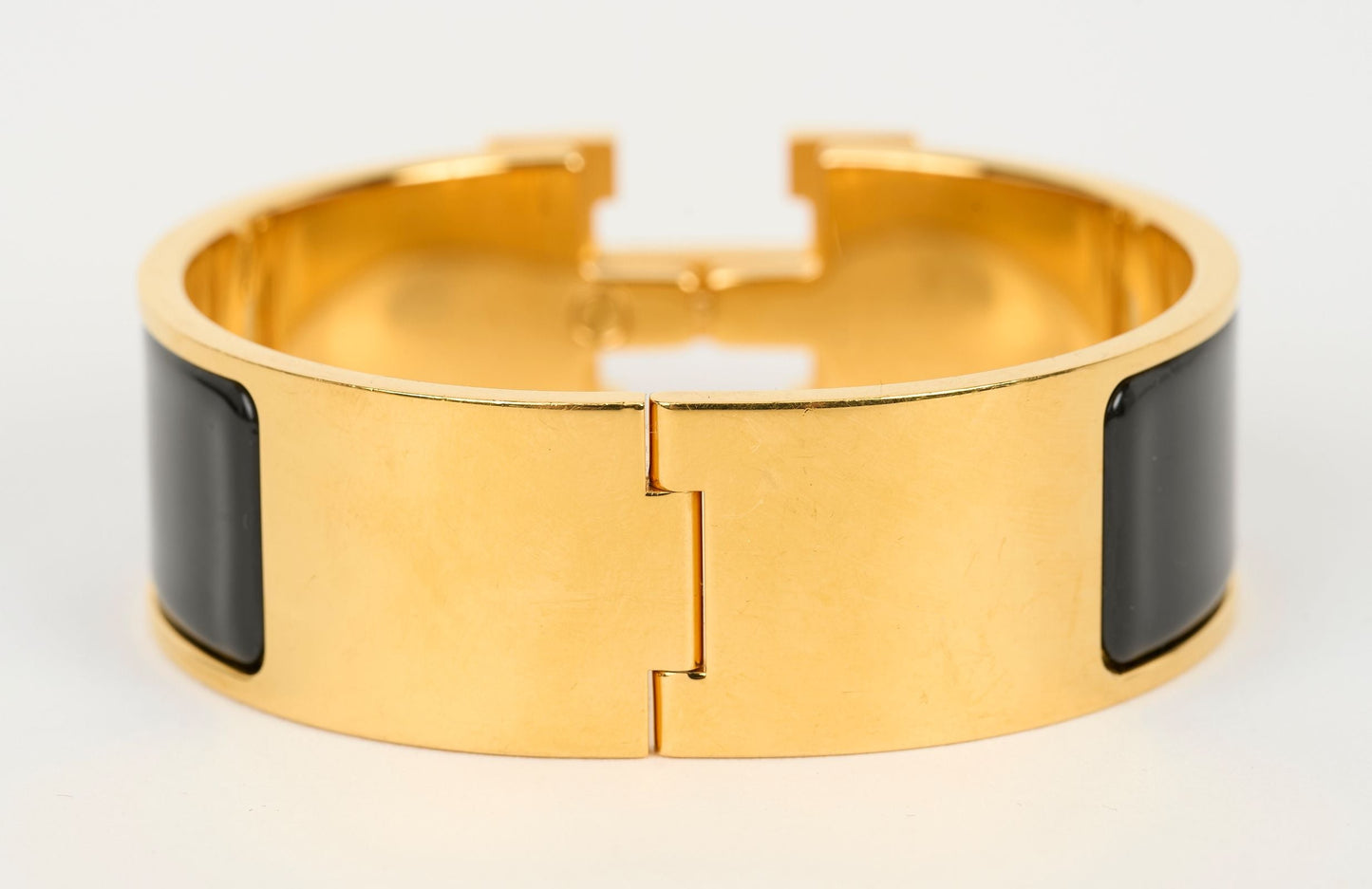 Hermes Wide Clic Clac H Black Bracelet