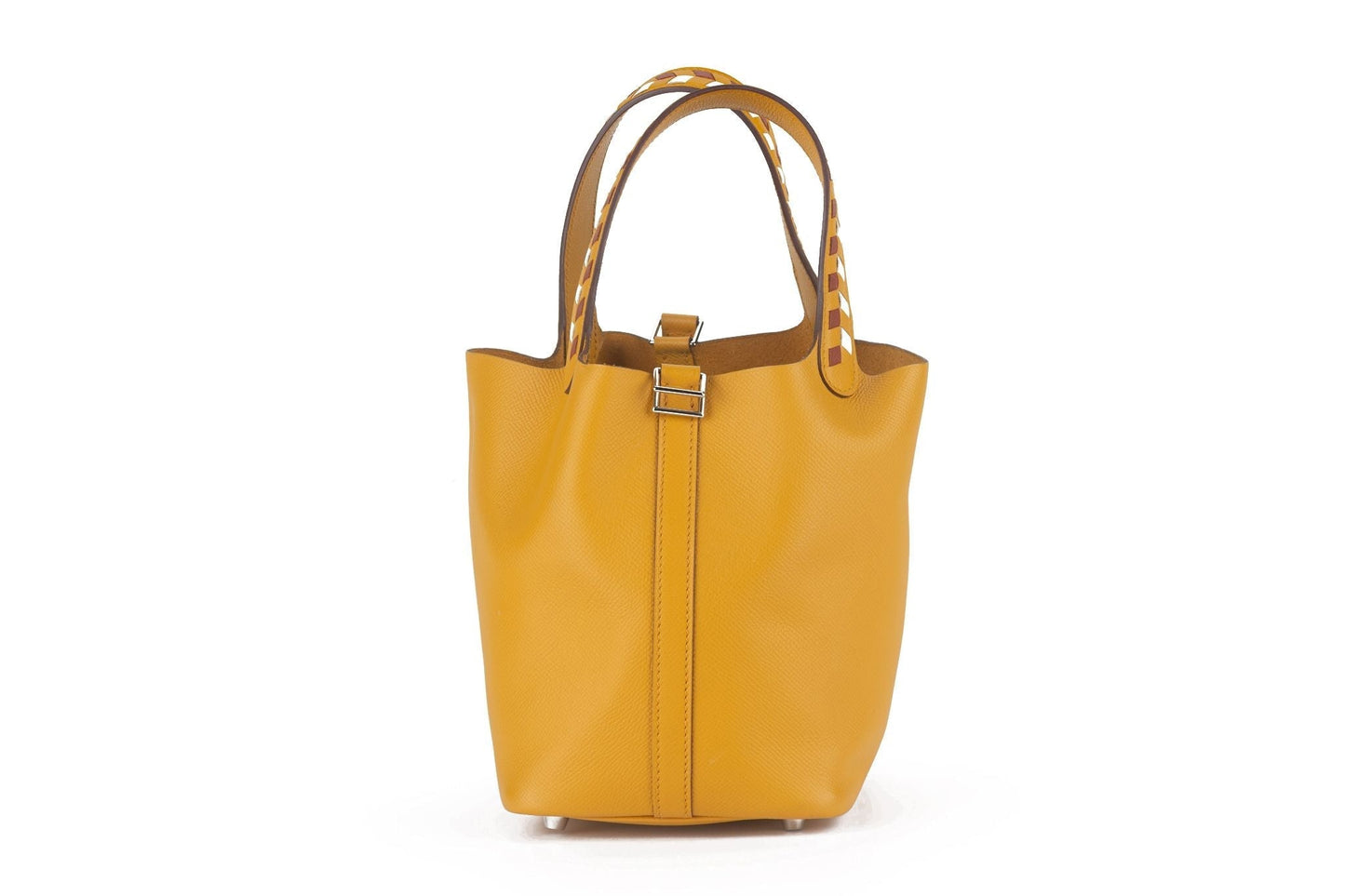 Hermes Tressage De Cuir Picotin Jaune
