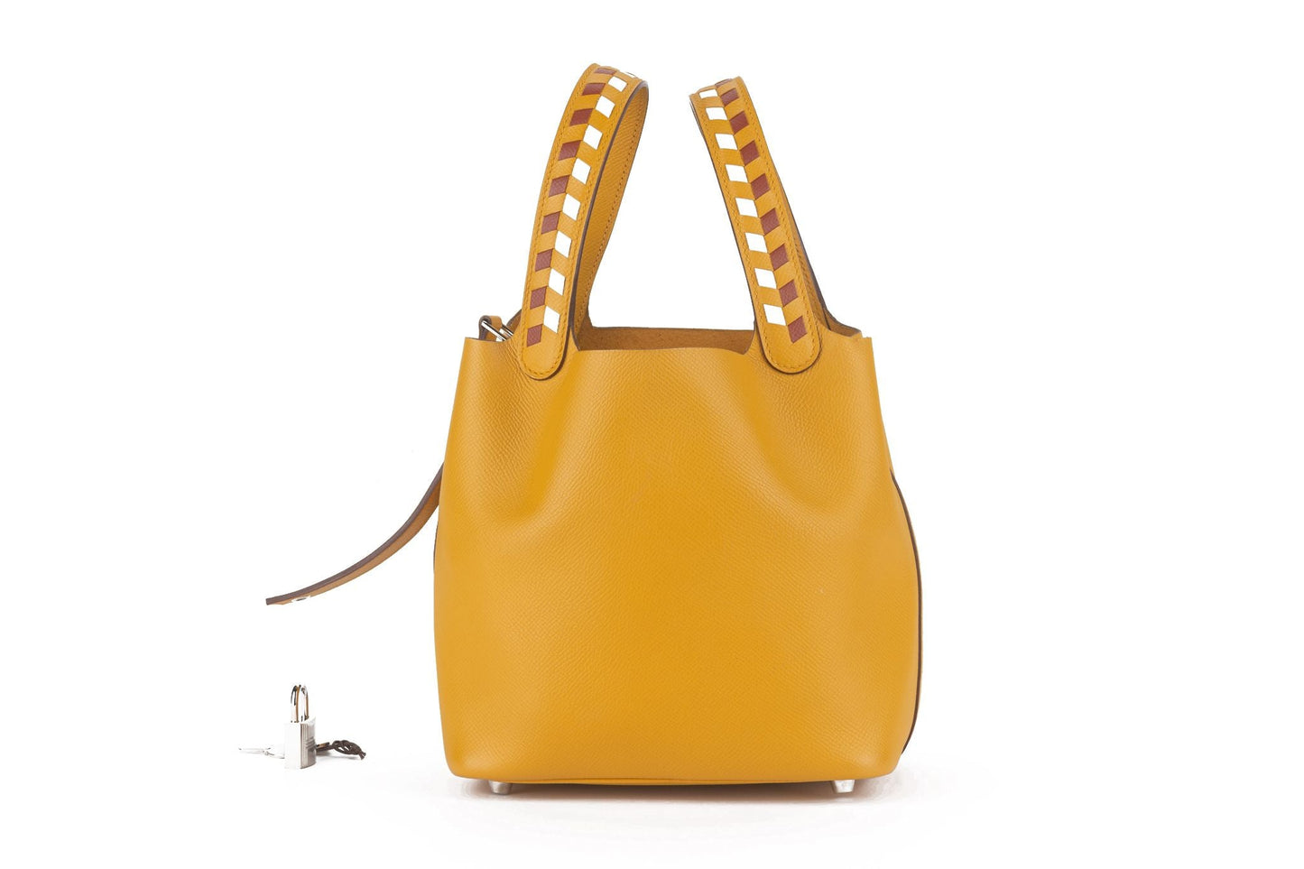 Hermes Tressage De Cuir Picotin Jaune