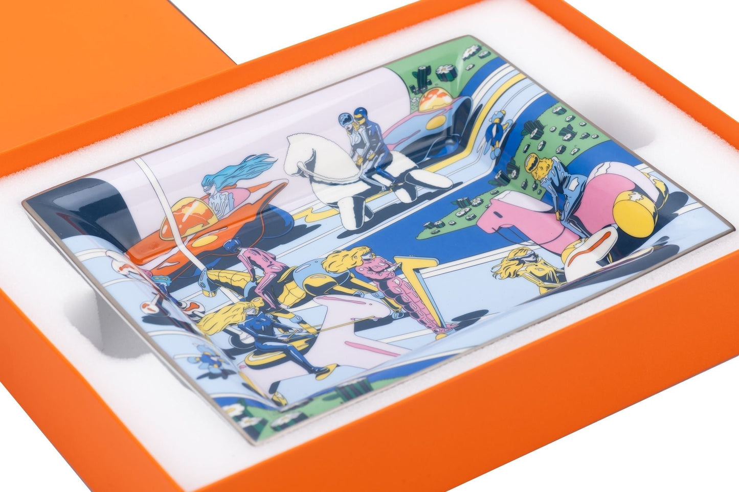 Hermes NIB Locomotion Porcelain Ashtray