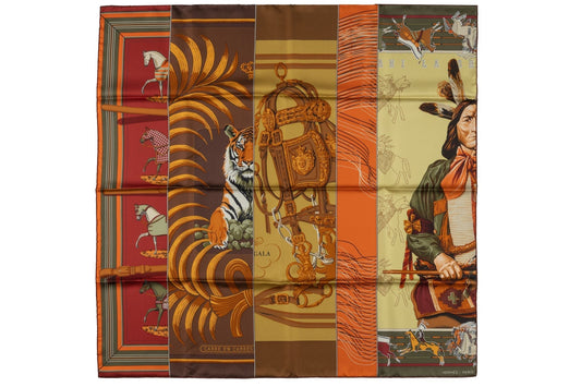 Hermes "Carré en Carrés" Rare Silk Scarf