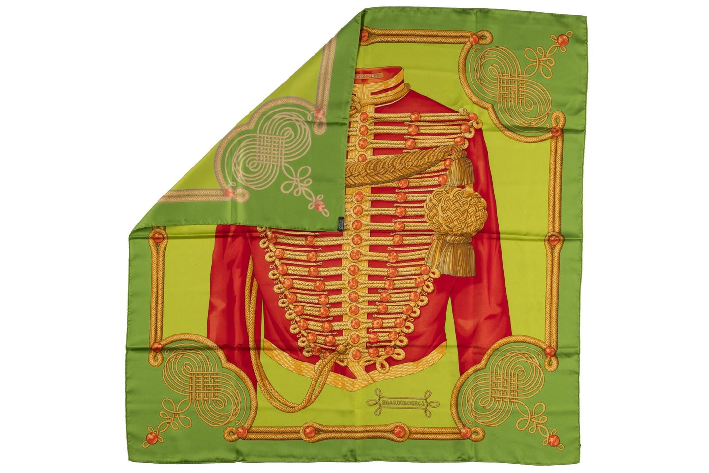 Hermes Green "Brandebourgs" Silk Scarf