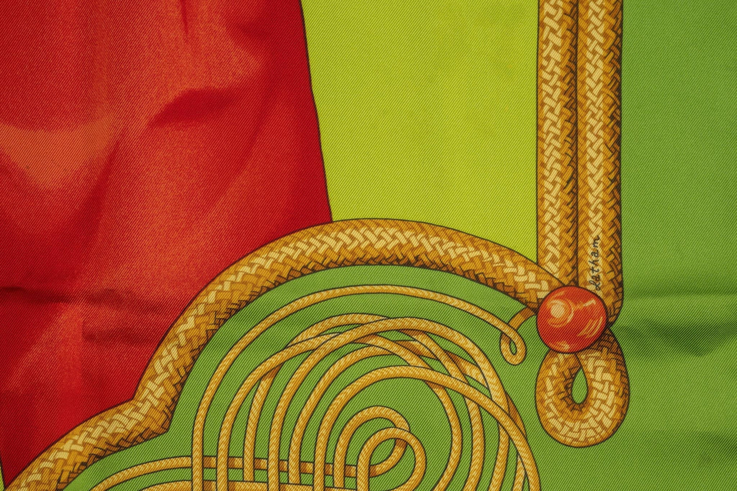 Hermes Green "Brandebourgs" Silk Scarf