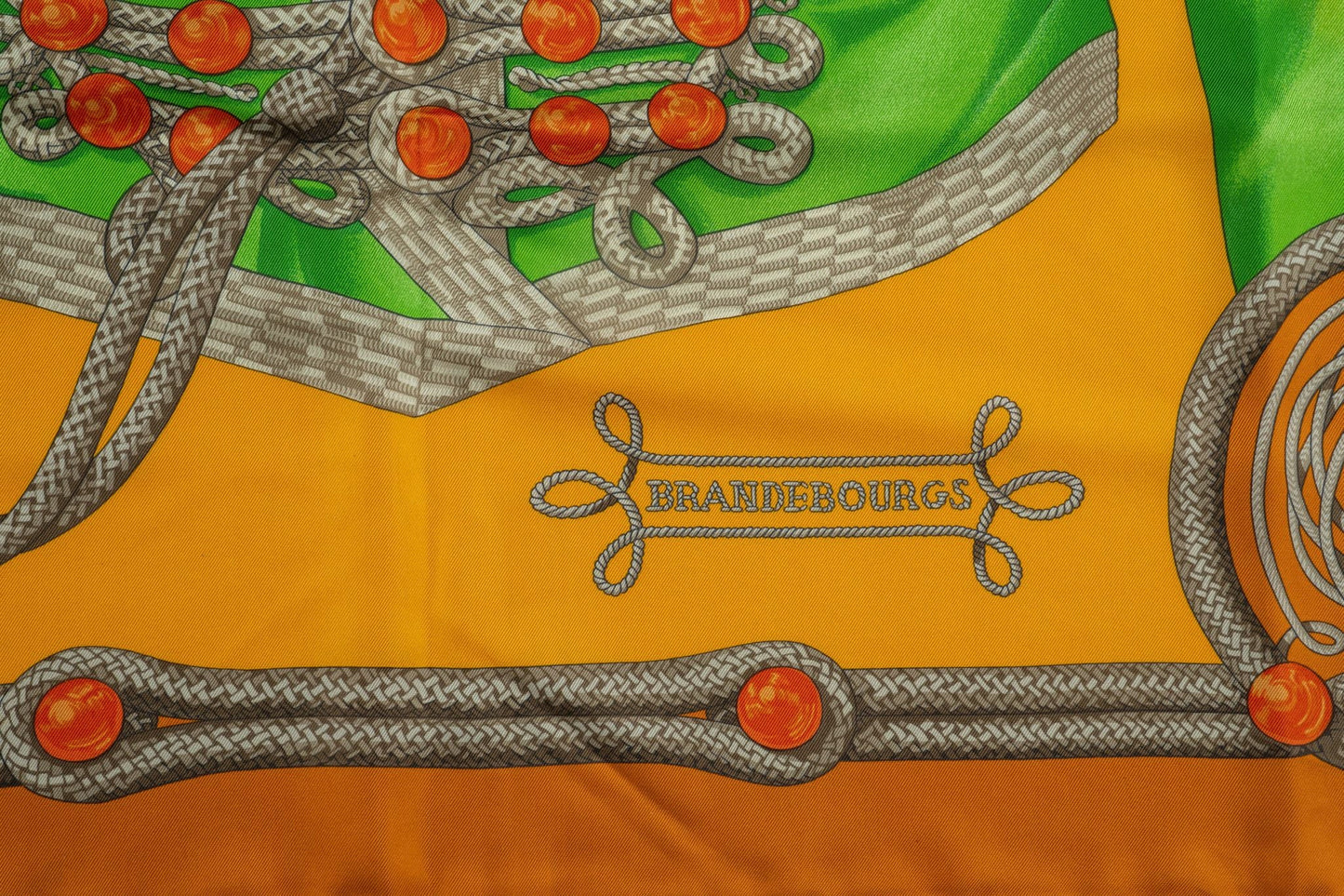 Hermes Rust "Brandebourgs" Silk Scarf