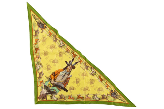 Hermes Yellow Pawnee Triangle Scarf