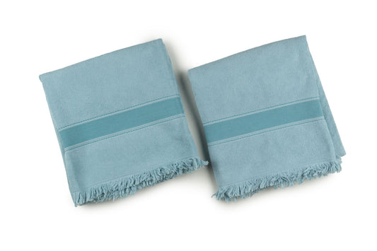 Hermes Set Of 2 Celeste Cotton Towels