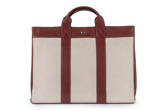 Hermes Deauville Red & Ivory Tote MM