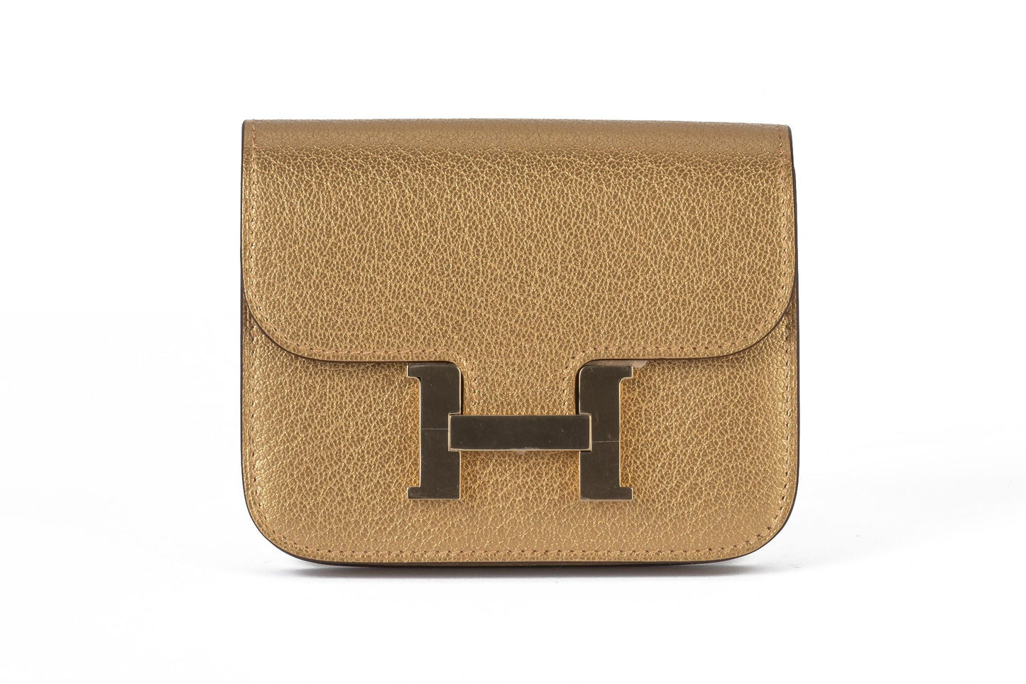 Hermes New Gold Costance Slim Wallet
