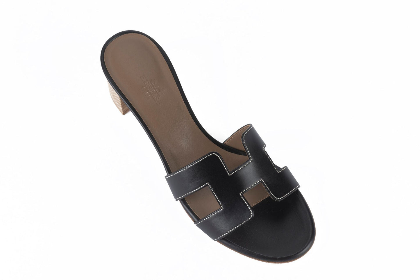 Hermes New Oasis Sandal Black 37.5