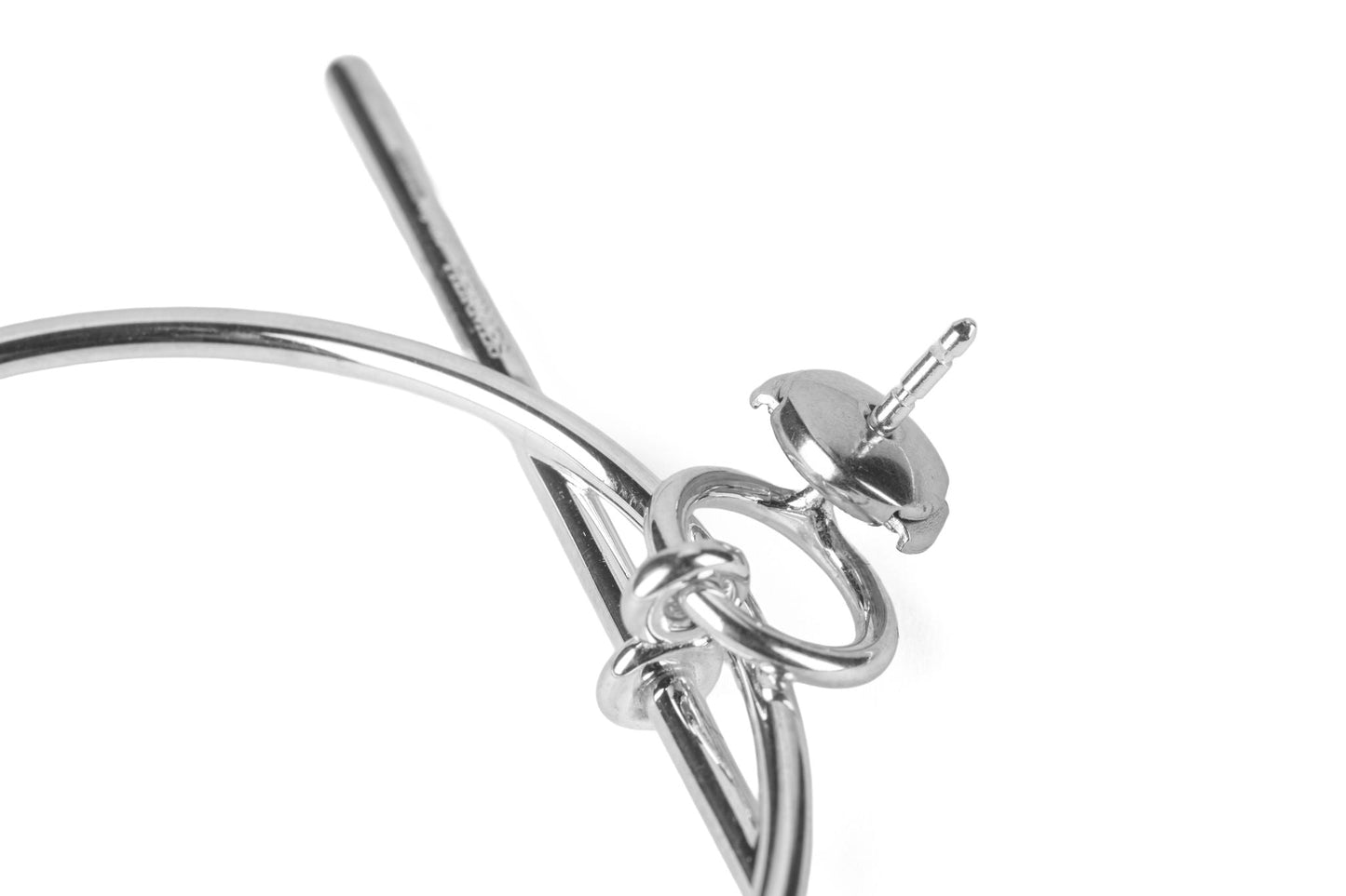 Hermes Sterling Silver MM Loop Earrings