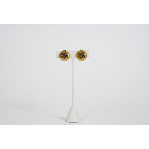 Hermes Horn Cornucopia Clip Earrings