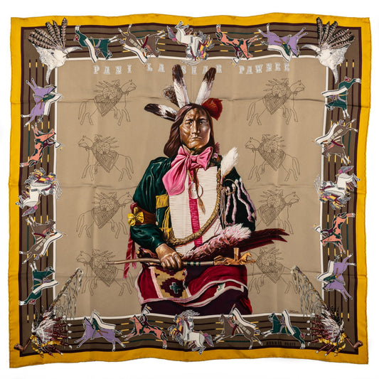 Hermes Pani la Shar Pawnee Scarf Etoupe
