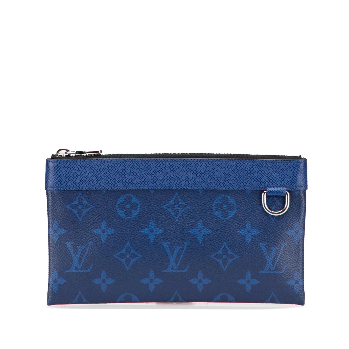 Blue Louis Vuitton Monogram Taigarama Pochette Discovery PM Clutch Bag