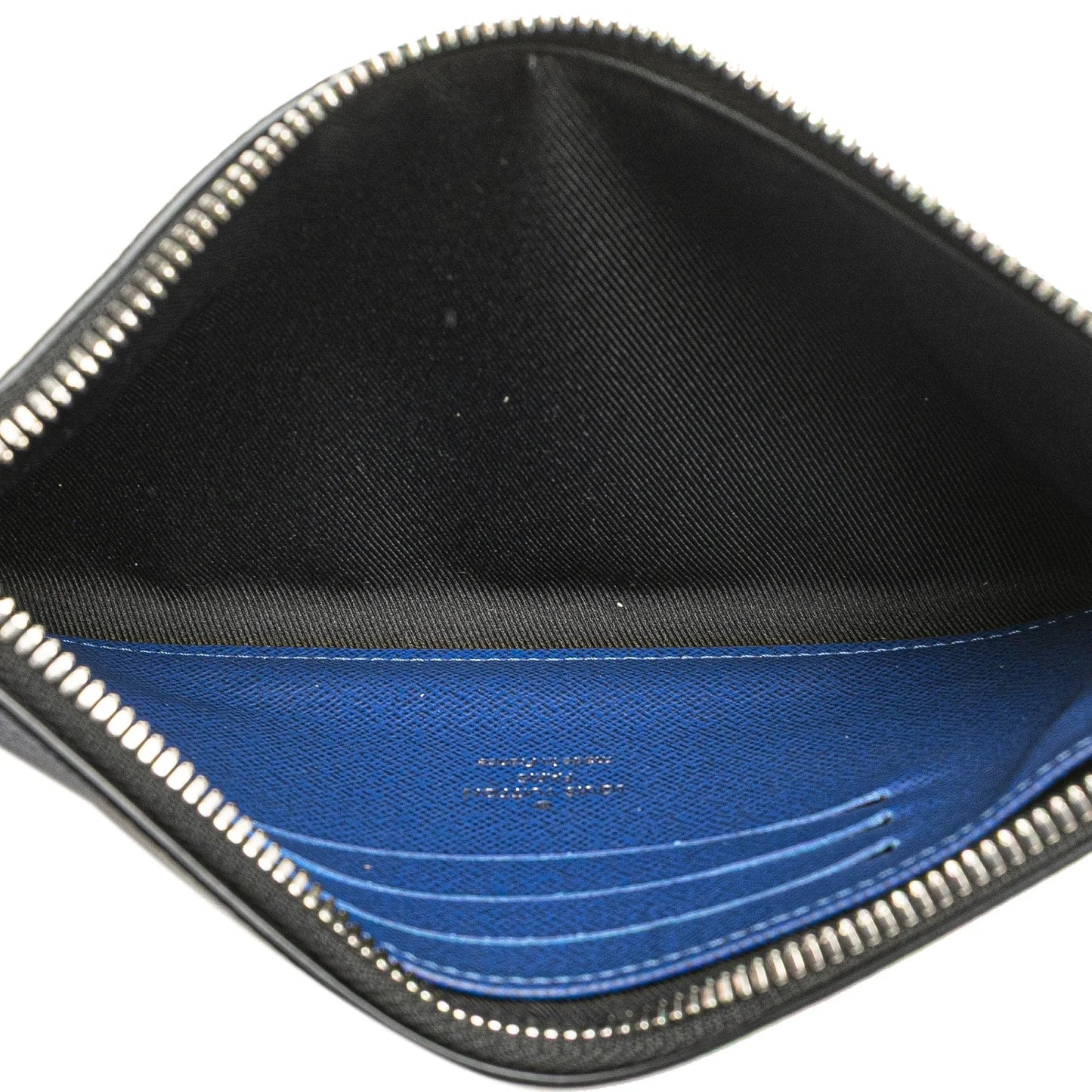 Blue Louis Vuitton Monogram Taigarama Pochette Discovery PM Clutch Bag
