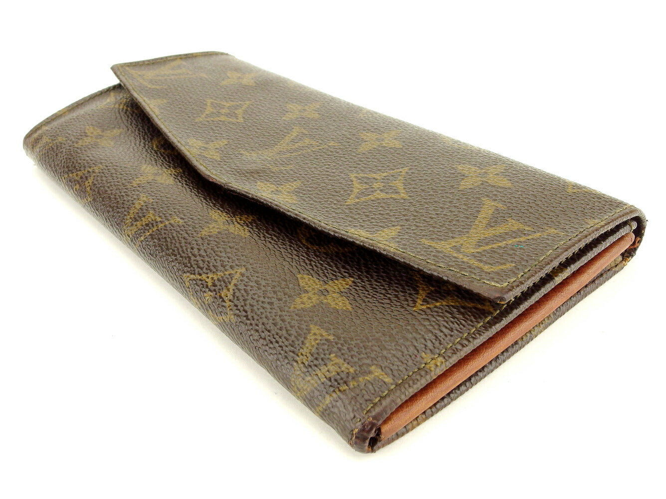 LOUIS VUITTON Long Wallet Purse M61724 Brown Pochette Porto MonÃ©credi