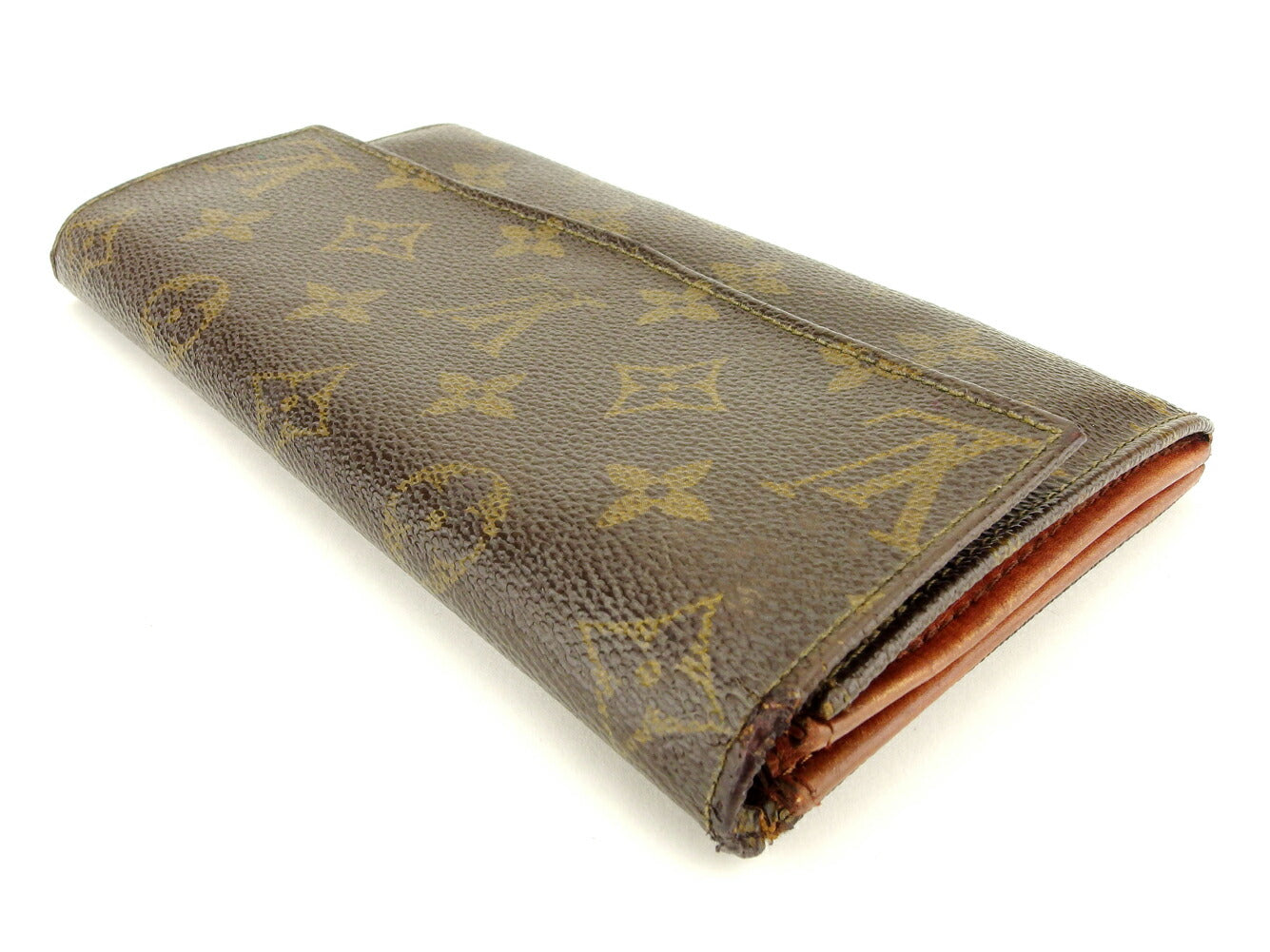 LOUIS VUITTON Long Wallet Purse M61724 Brown Pochette Porto MonÃ©credi