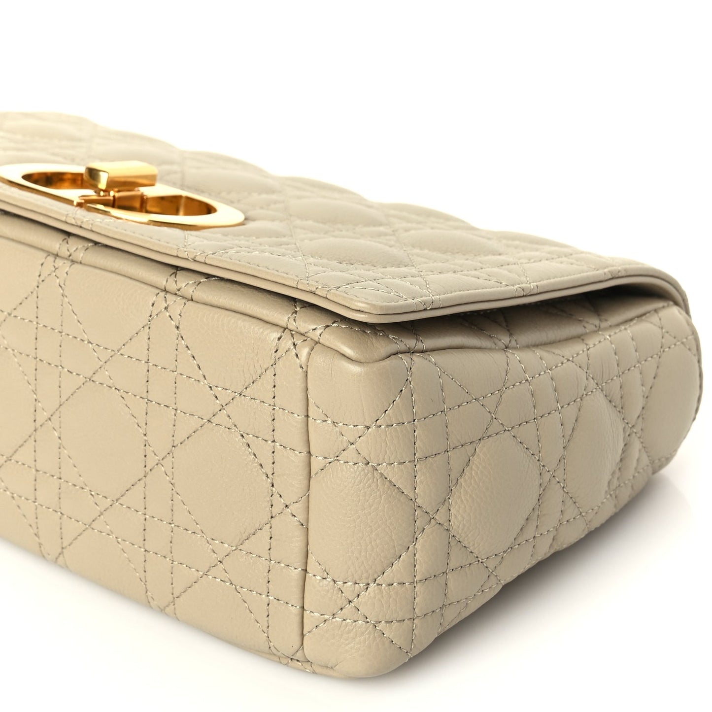 Christian Dior Supple Calfskin Cannage Medium Caro Bag Beige
