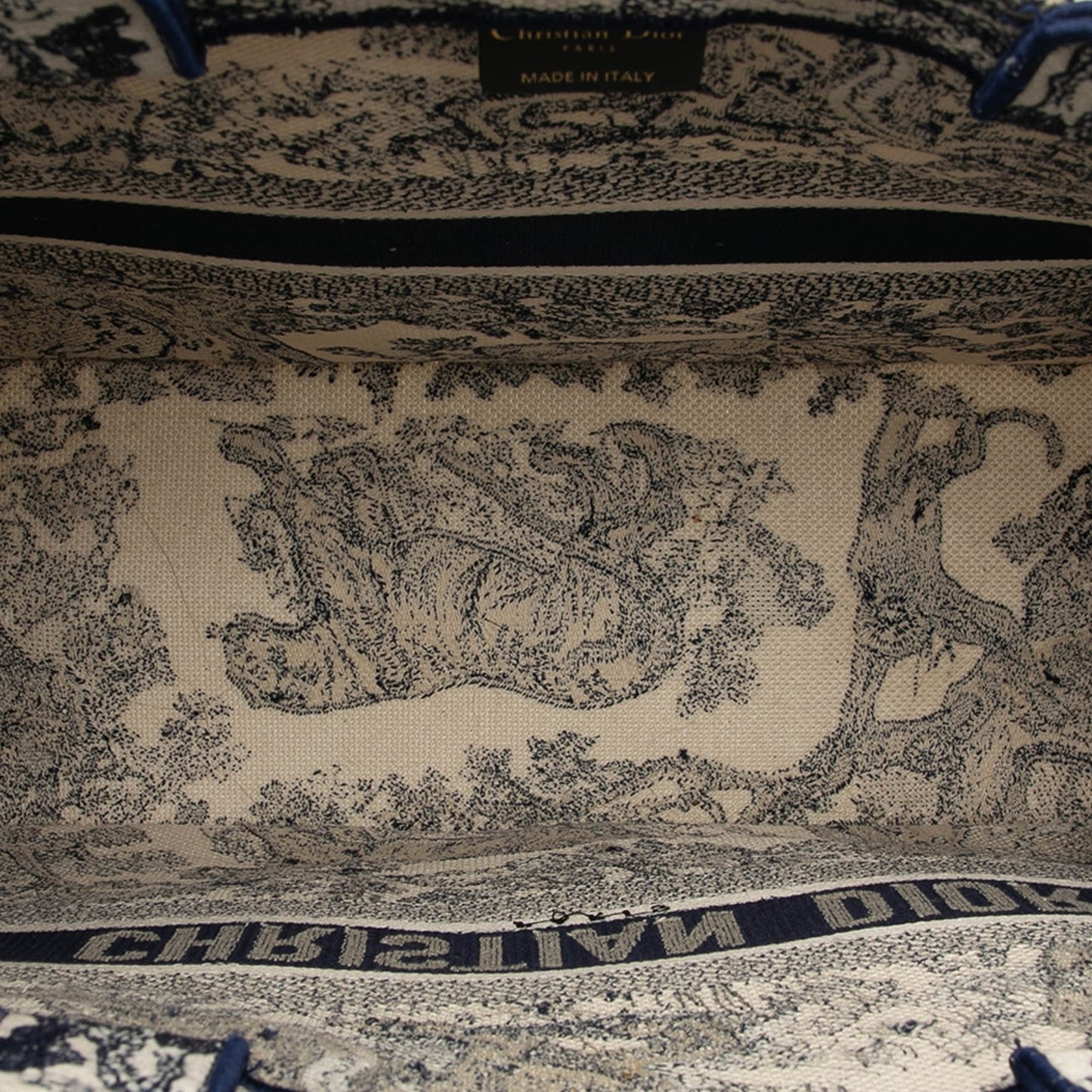 Blue Dior Large Canvas Embroidered Dioriviera Toile De Jouy Book Tote