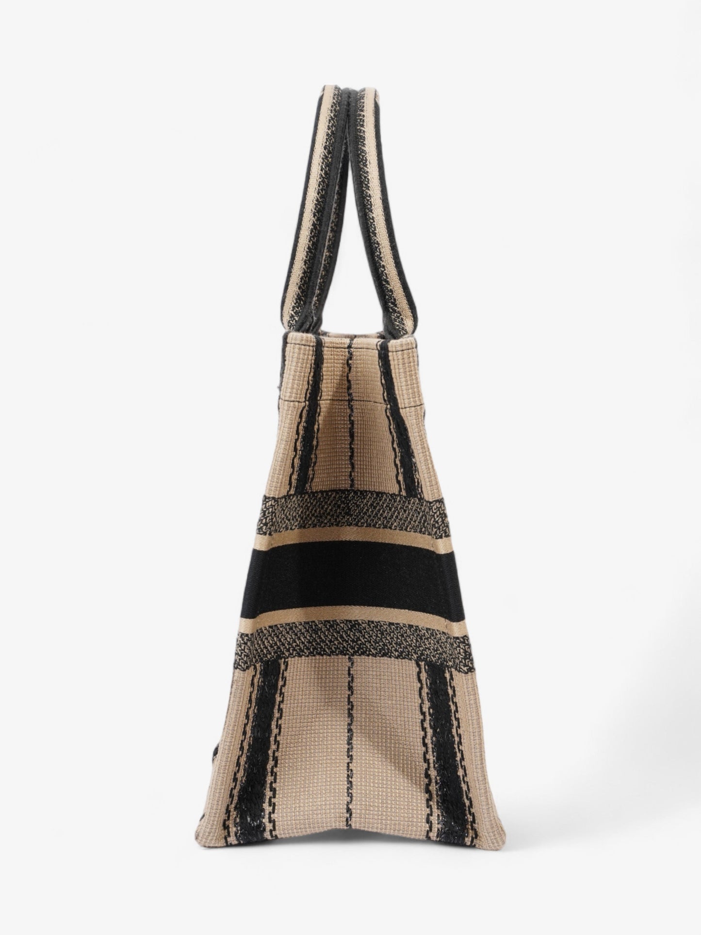 Christian Dior Book Tote Beige / Black Canvas Medium