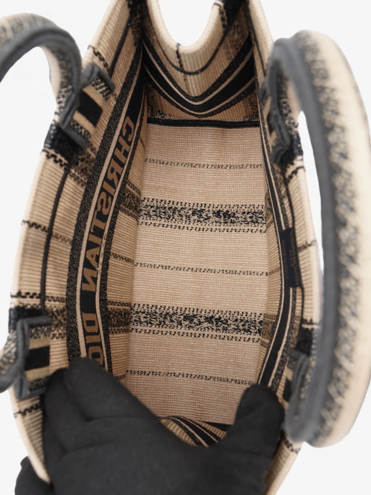 Christian Dior Book Tote Beige / Black Canvas Medium