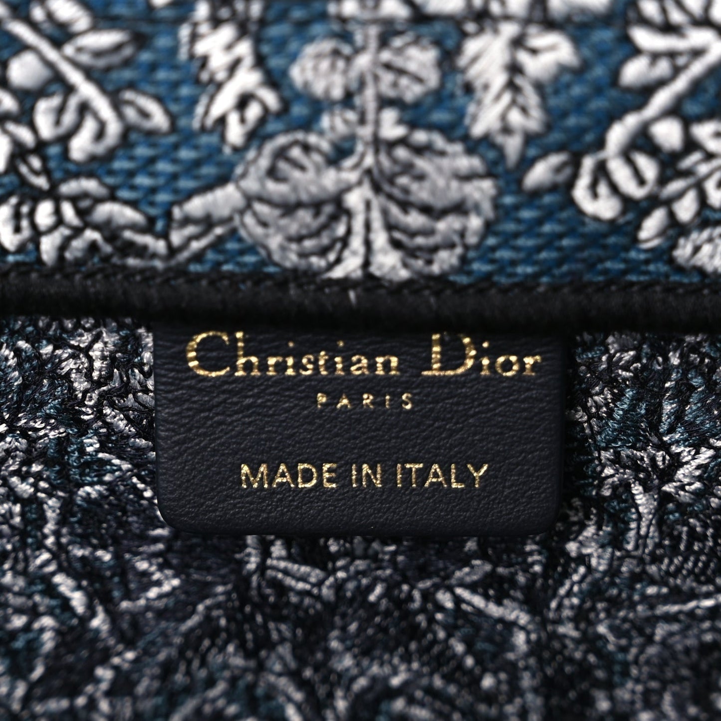 Christian Dior Canvas Embroidered Medium Around The World Book Tote Blue