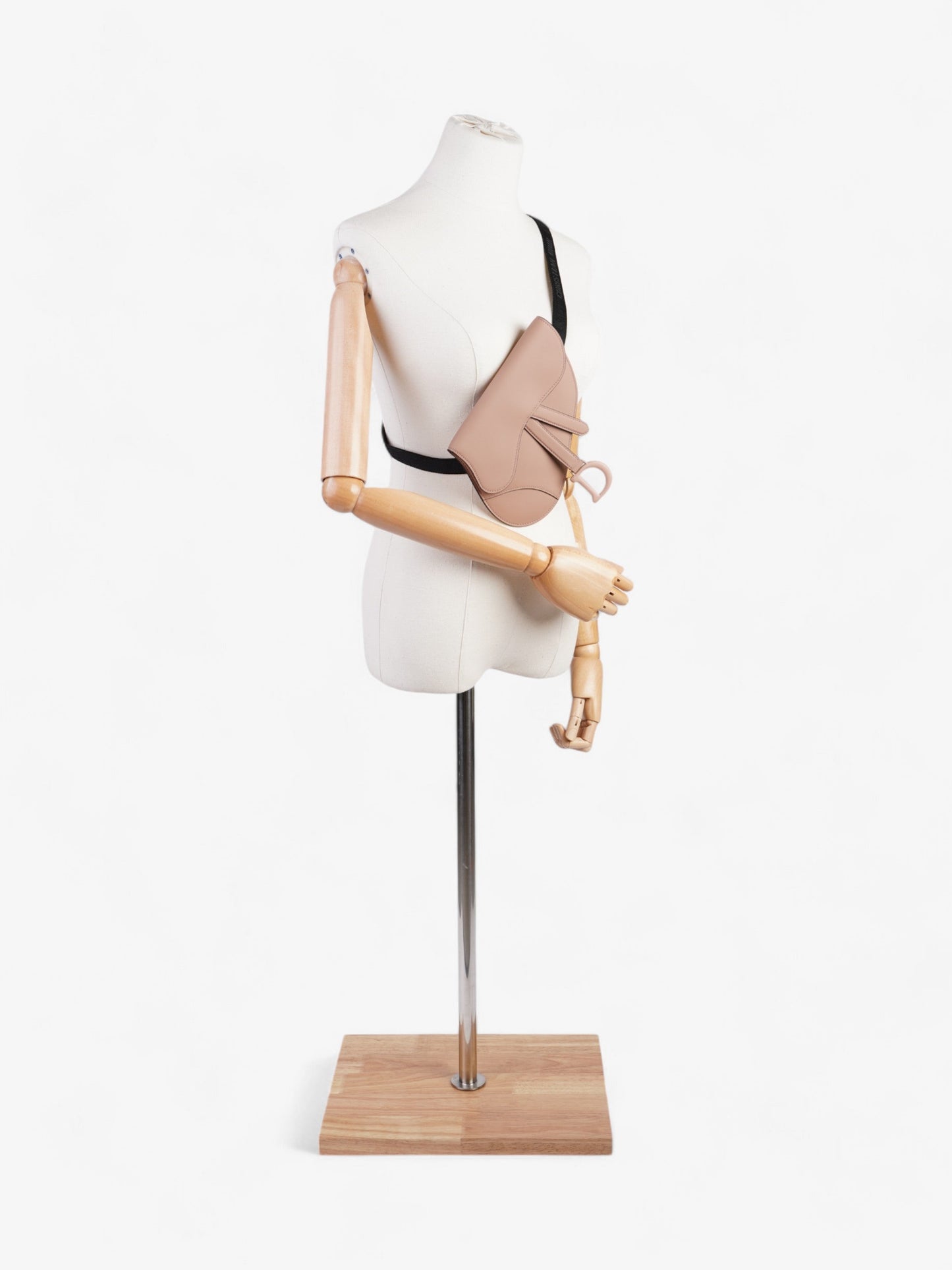Christian Dior Saddle Pouch Pink Nude Calfskin Leather