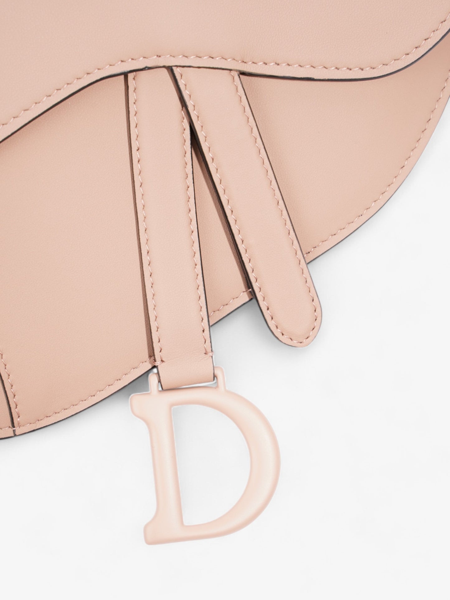Christian Dior Saddle Pouch Pink Nude Calfskin Leather