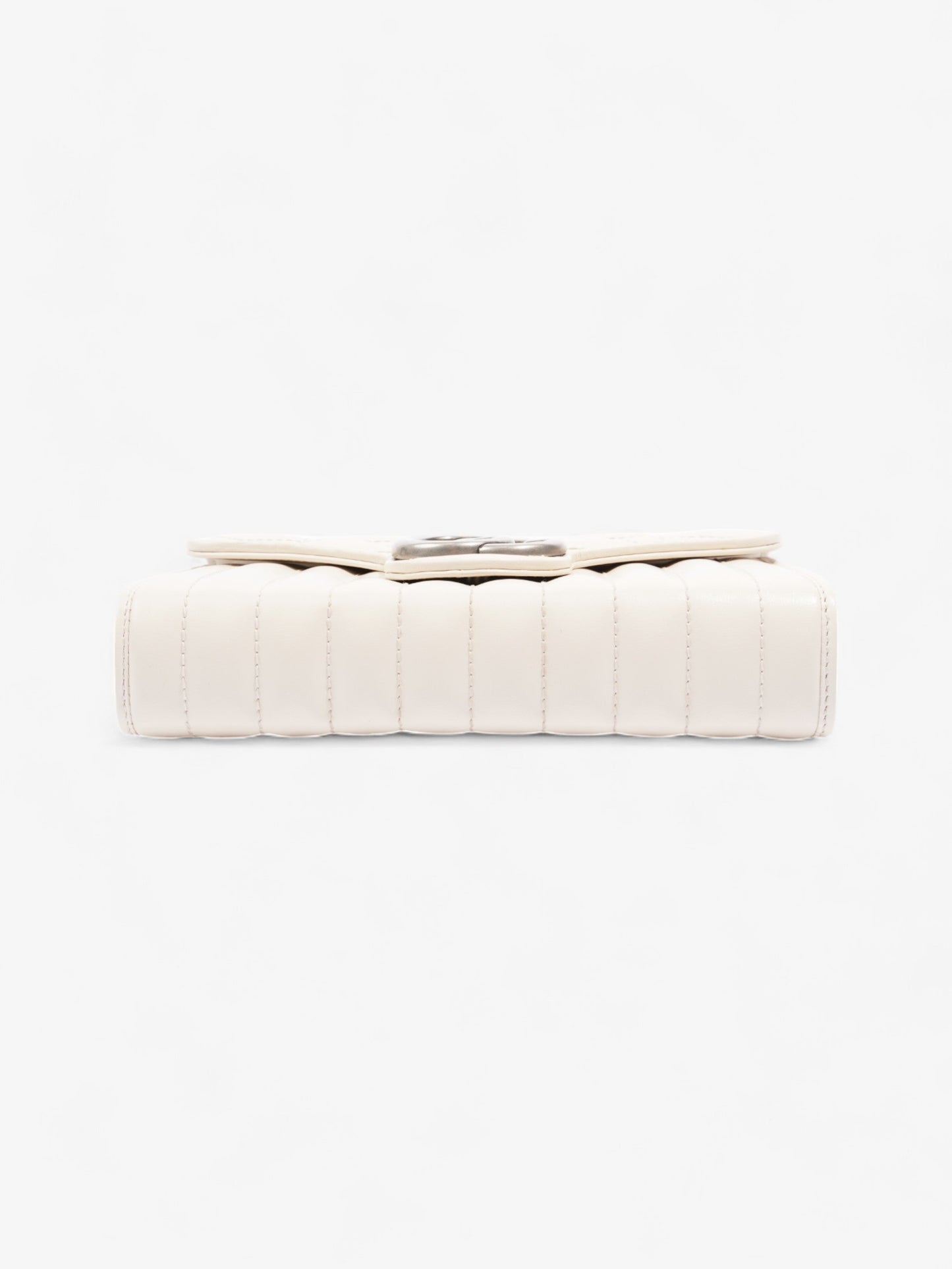Gucci GG Marmont Chain Wallet White Matelasse Leather