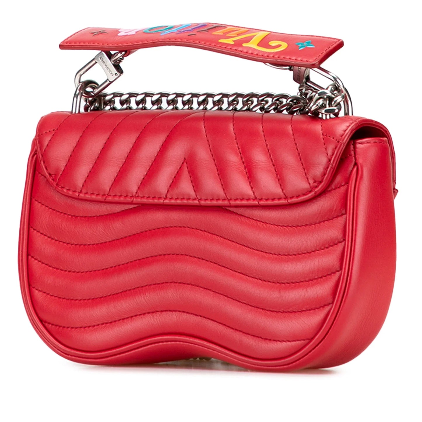 Red Louis Vuitton New Wave Chain Bag PM Satchel