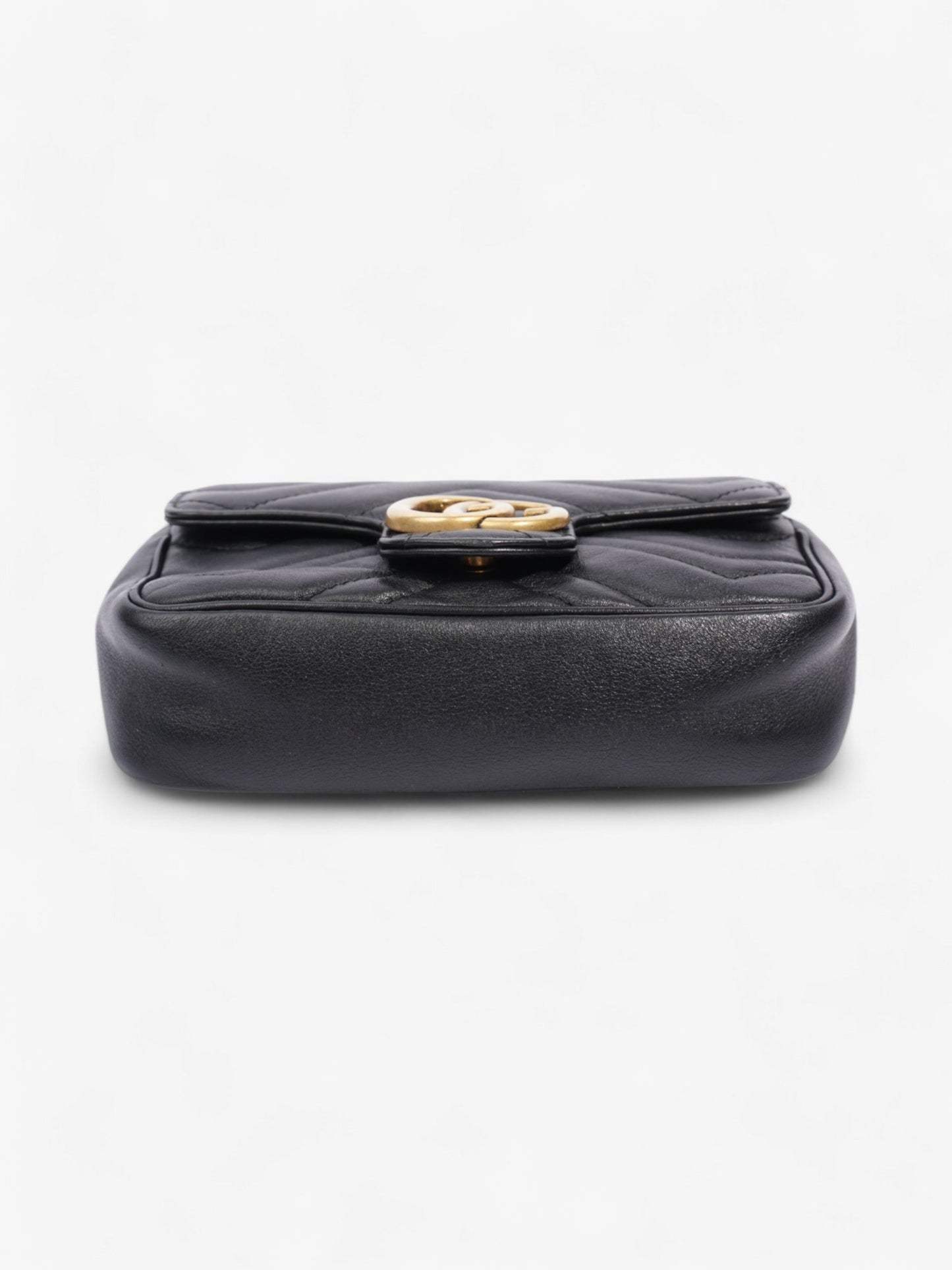 Gucci GG Marmont Black Matelasse Leather Super Mini