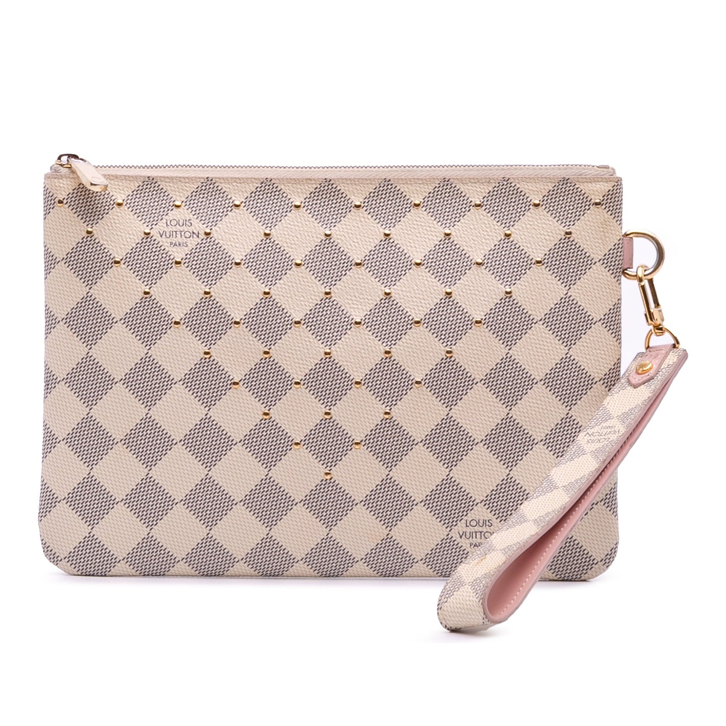 White Louis Vuitton Damier Azur City Pouch Clutch Bag