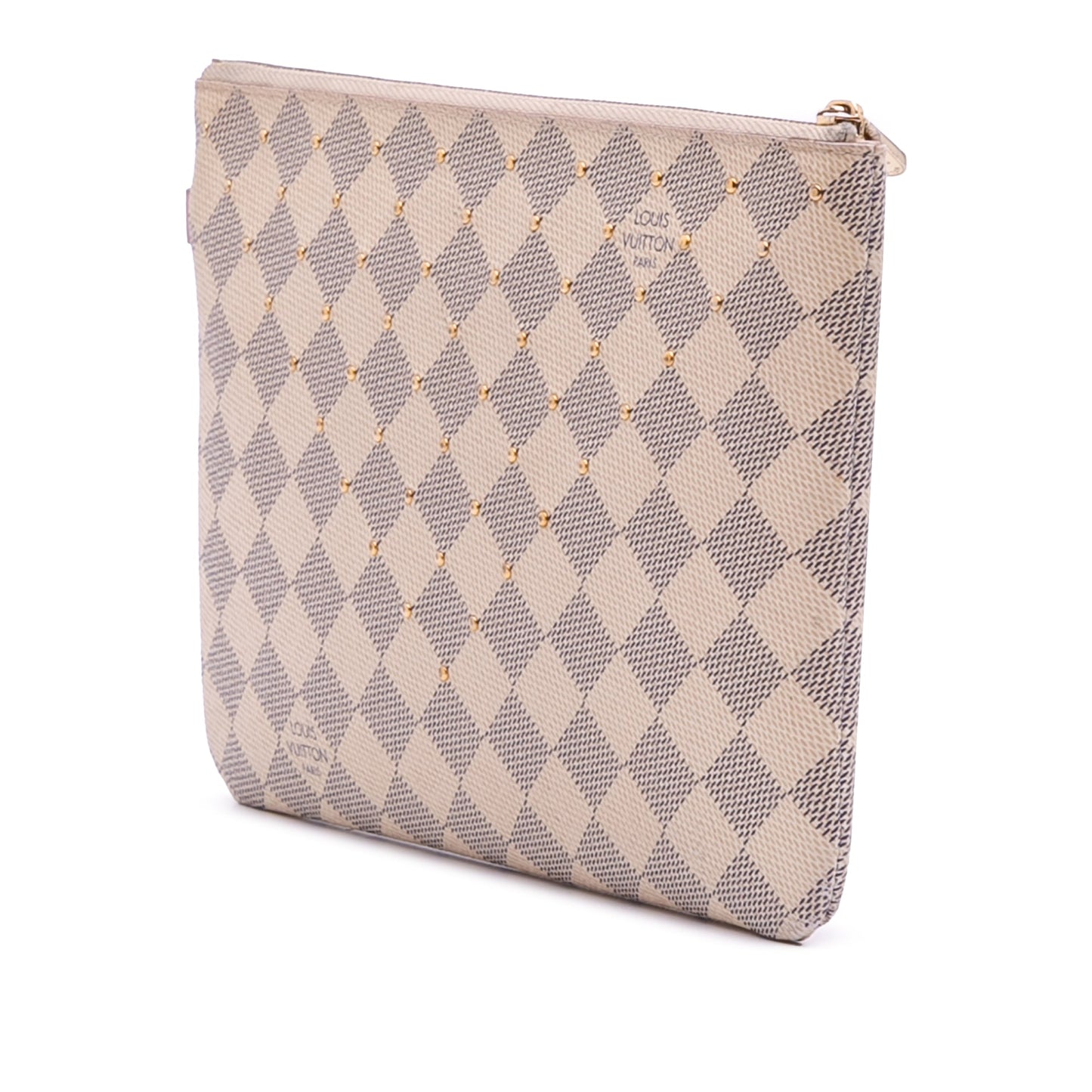 White Louis Vuitton Damier Azur City Pouch Clutch Bag